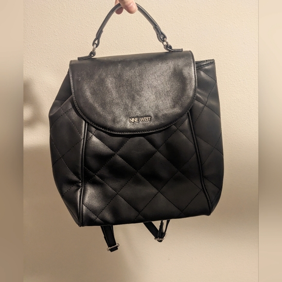Black PU leather backpack - Picture 1 of 4